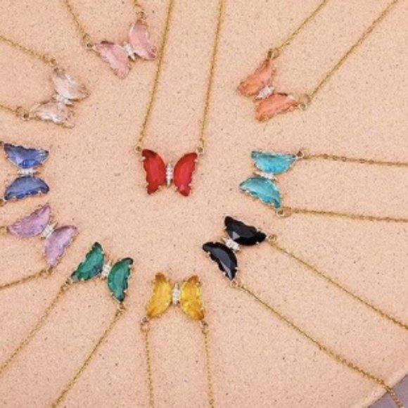 Stainless steel Butterfly Choker Necklace - Picture 3 of 4